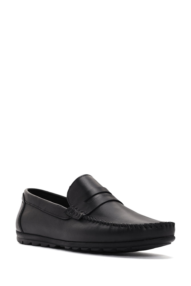 Erkek Siyah Deri Casual Loafer_5