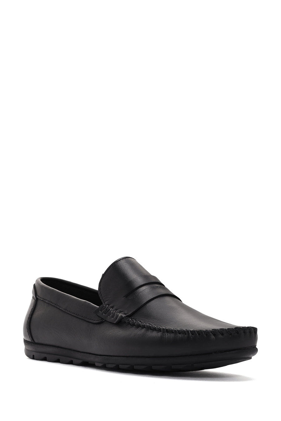 Men's Black Leather Casual Loafer
