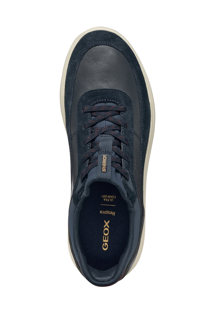 Geox Erkek Lacivert U Spherıca Plus A - Nappa+Sued Bağcıklı Kalın Tabanlı Süet Sneaker