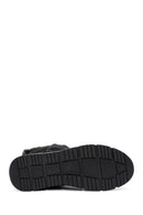 Women's Black Zippered Suede Boots | Derimod
