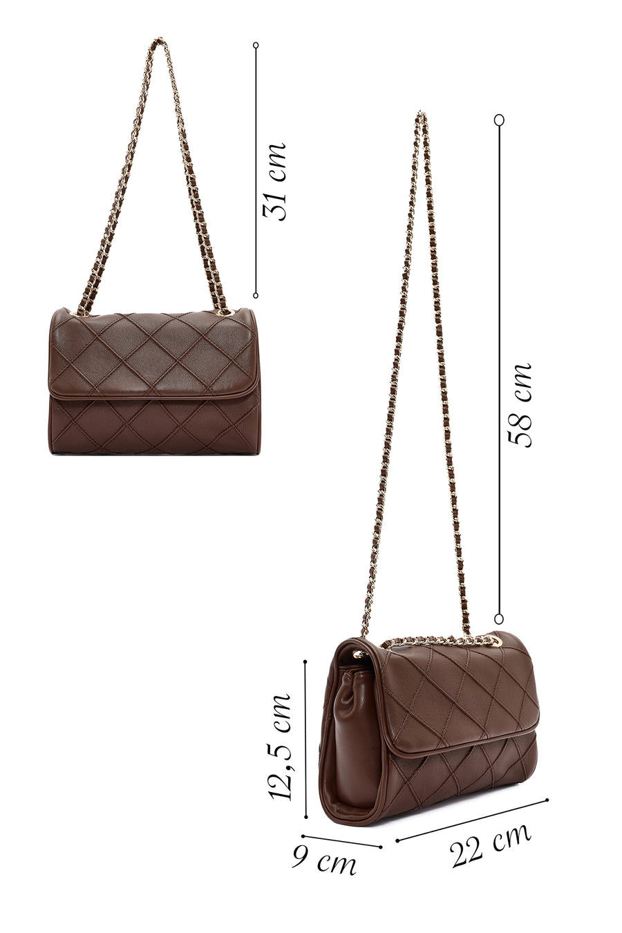 Women's Brown Long Strap Printed Handbag