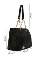 Women's Black Chain Strap Shoulder Bag | Derimod