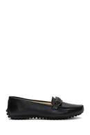 Women's Black Leather Loafer | Derimod