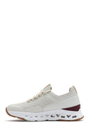Derimod Zero Women's Cream Laced Fabric Sneakers | Derimod