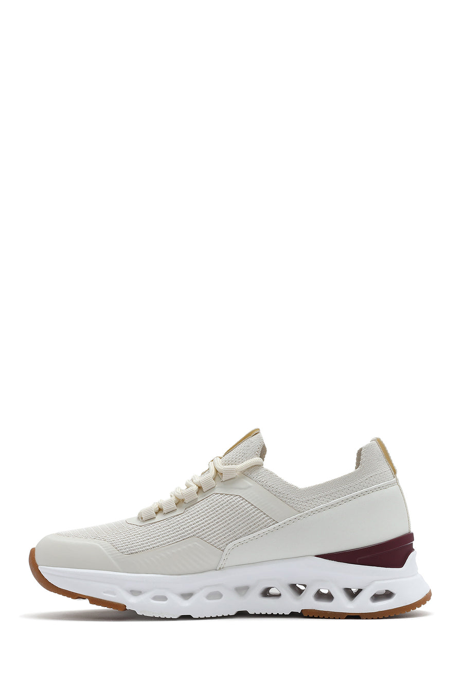 Derimod Zero Women's Cream Laced Fabric Sneakers