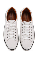 Men's White Lace-up Leather Sneaker | Derimod