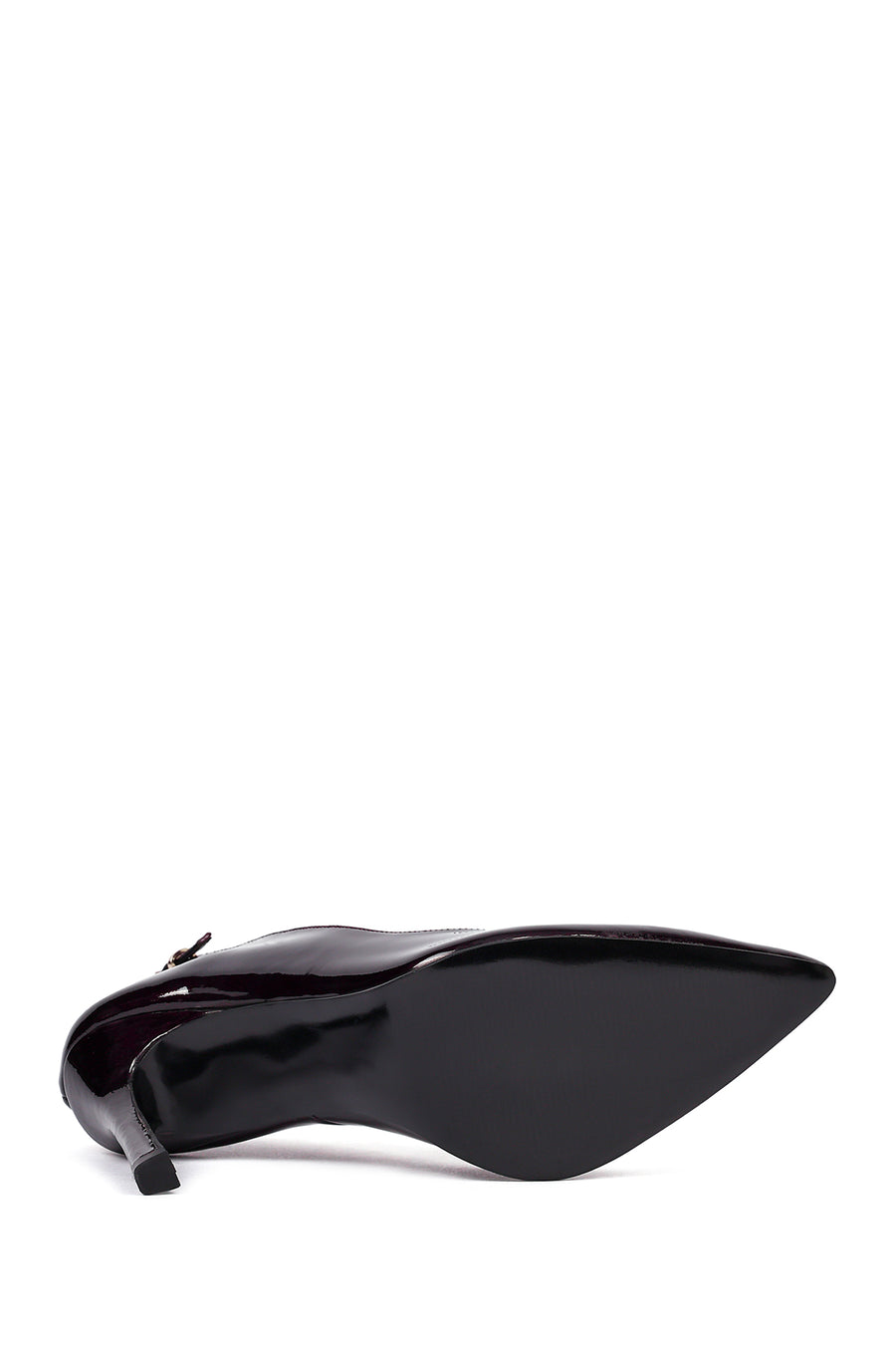 Kadın Bordo İnce Topuklu Rugan Deri Stiletto