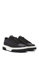 Men's Black Lace-up Leather Sneaker | Derimod