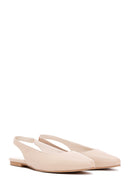 Women's Beige Open-Back Ballerinas | Derimod