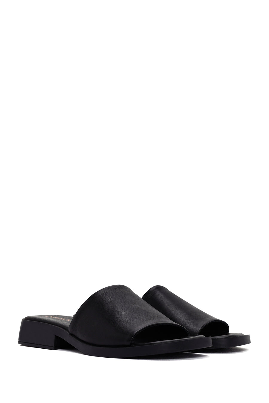 Women's Black Casual Leather Slippers