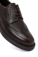 Men's Brown Lace-Up Thick-Soled Leather Casual Shoes | Derimod