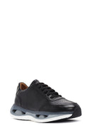 Men's Black Thick Sole Lace Up Leather Sneaker | Derimod