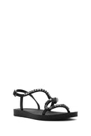 Women's Black Stone Sandals | Derimod