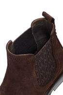 Men's Brown Suede Leather Chelsea Boots | Derimod