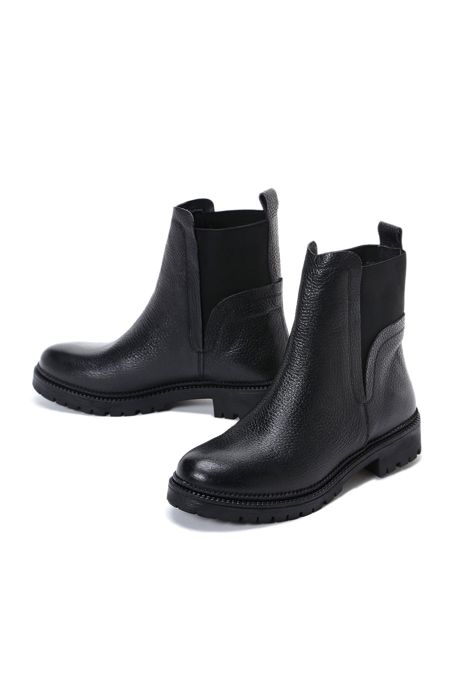 Women's Black Leather Chelsea Boots