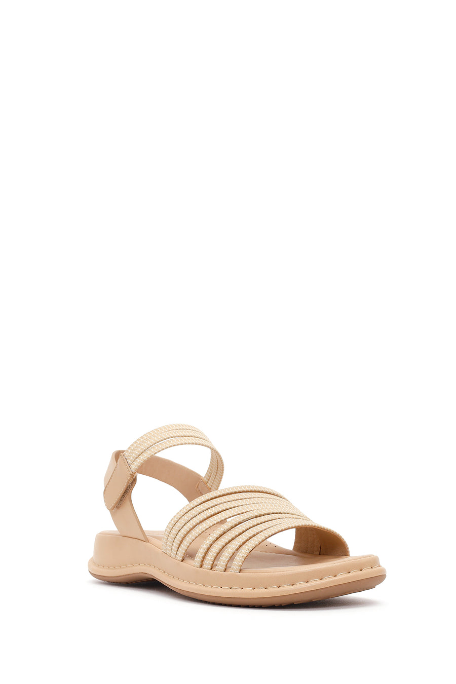 Women's Beige Thick-Sole Comfort Sandals