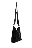 Women's Black Long Strap Plush Handbag | Derimod