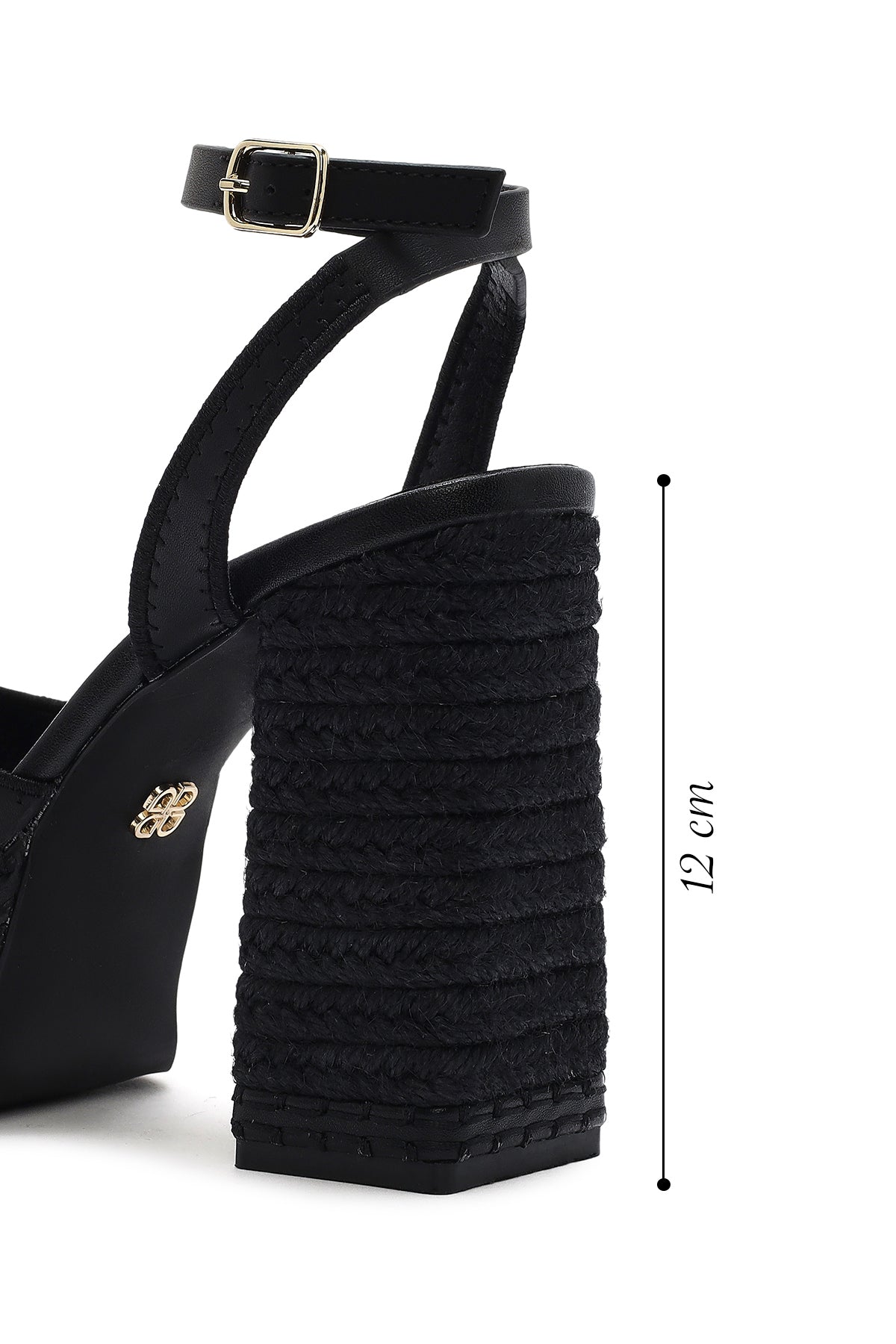 Kadın Siyah Bilekten Tokalı Platform Yüksek Kalın Topuklu Sandalet