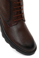 Men's Brown Zippered Leather Casual Boot | Derimod
