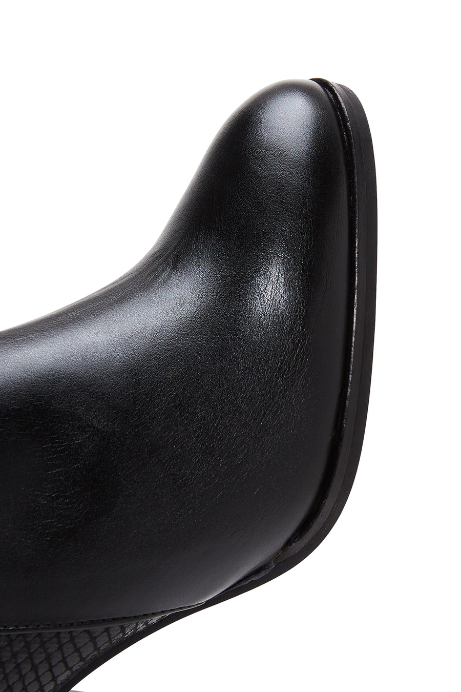 Women's Black Zippered Classic Heeled Boots