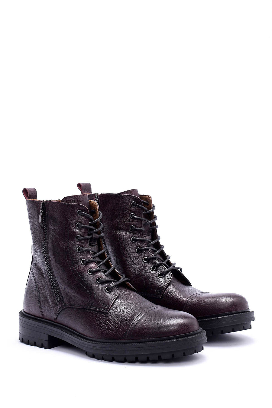 Men's Zippered Leather Boots