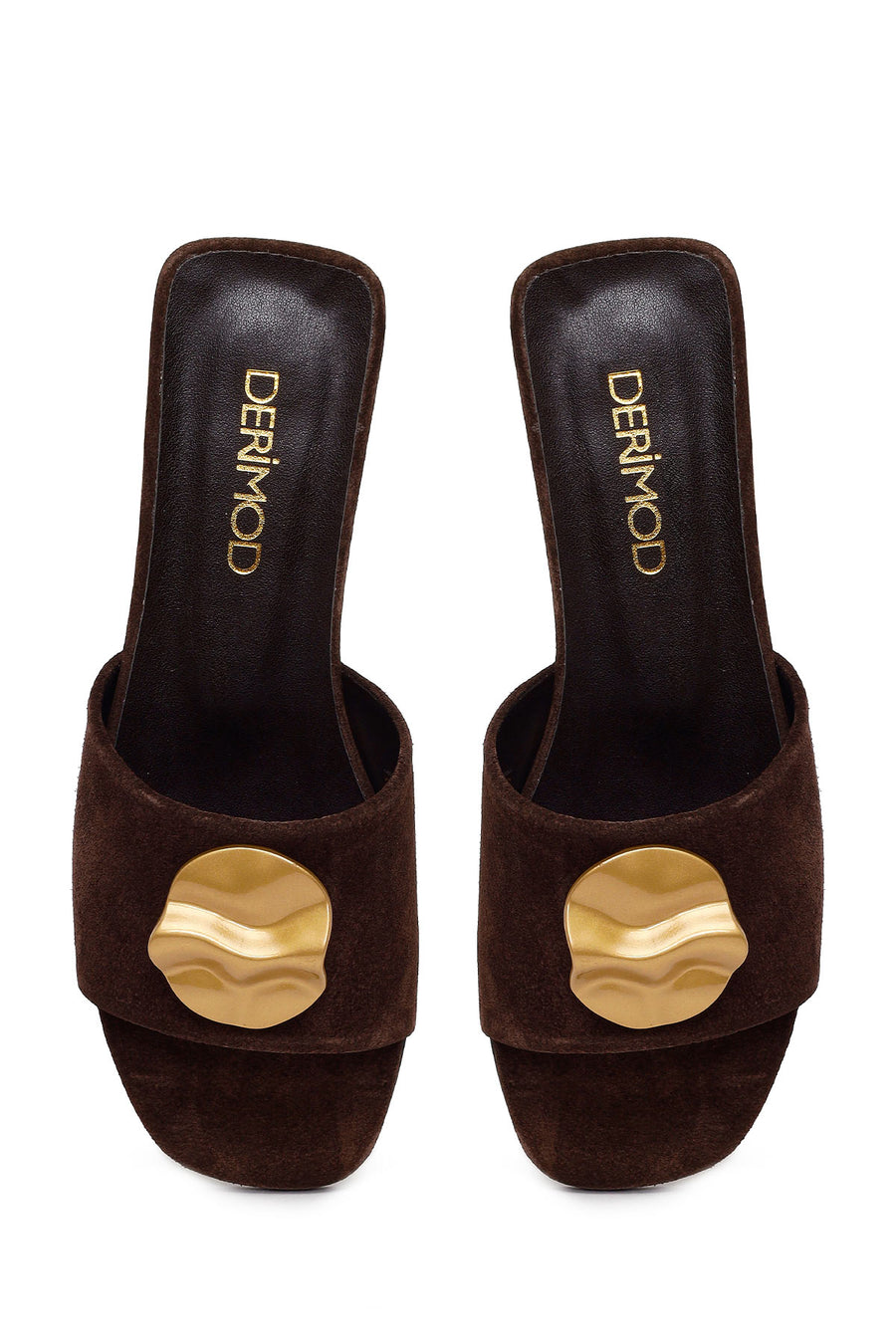 Woman Brown Suede Slipper