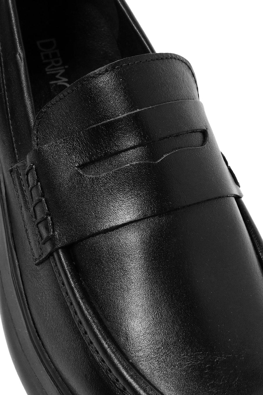 Erkek Siyah Deri Casual Loafer