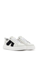 Men's White Lace-up Thick-Sole Leather Sneaker | Derimod