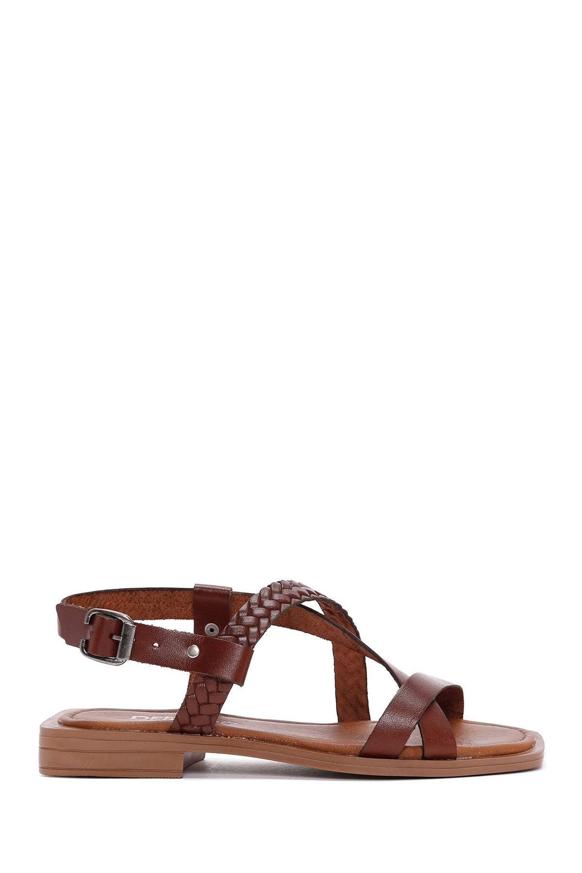 Women's Brown Leather Bodrum Sandals 24SFD331818 | Derimod