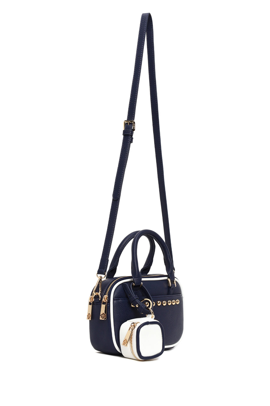 Woman Navy Long-Strap Shoulder Bag