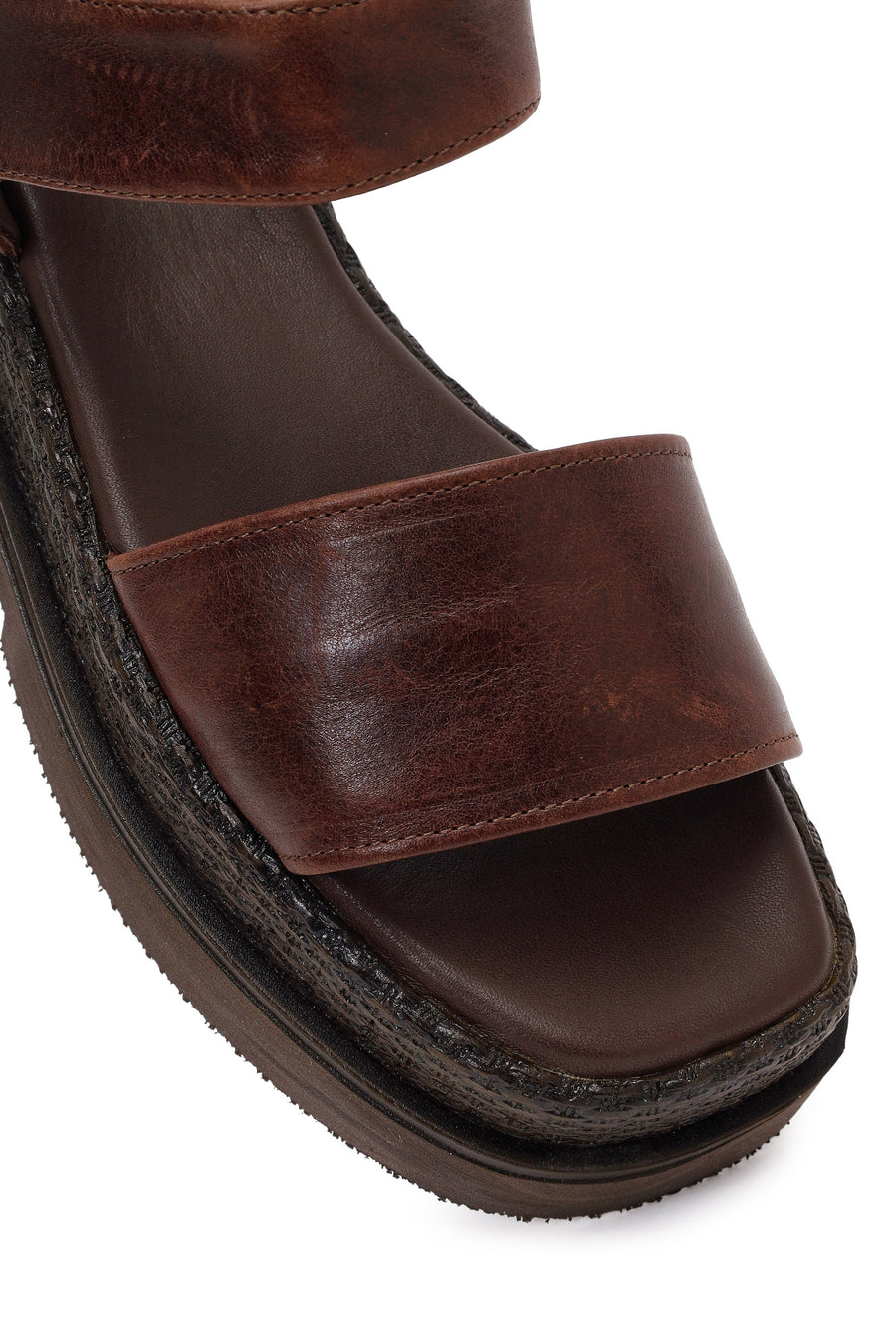 Women's Brown Chunky Leather Sandals
