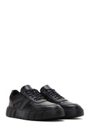 Men's Black Leather Thick Soled Sneaker | Derimod