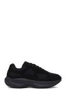 Erkek Siyah Bağcıklı Kalın Tabanlı Kumaş Sneaker | Derimod