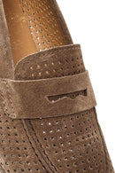 Women's Tan Suede Leather Loafer | Derimod