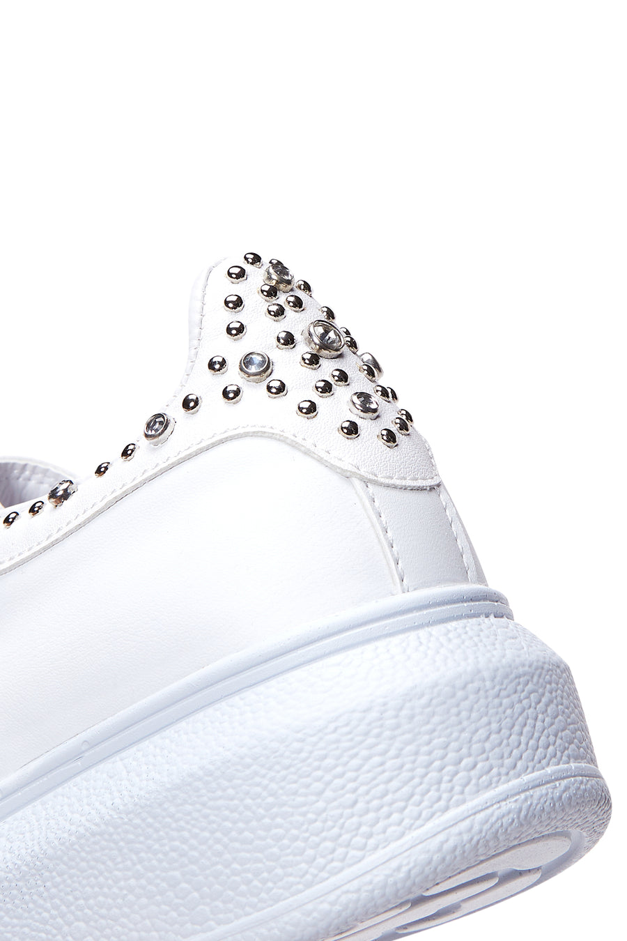 Kadın Beyaz Taşlı Kalın Tabanlı Sneaker