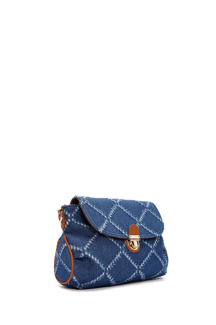 Women's Blue Long Strap Jean Fabric Shoulder Bag