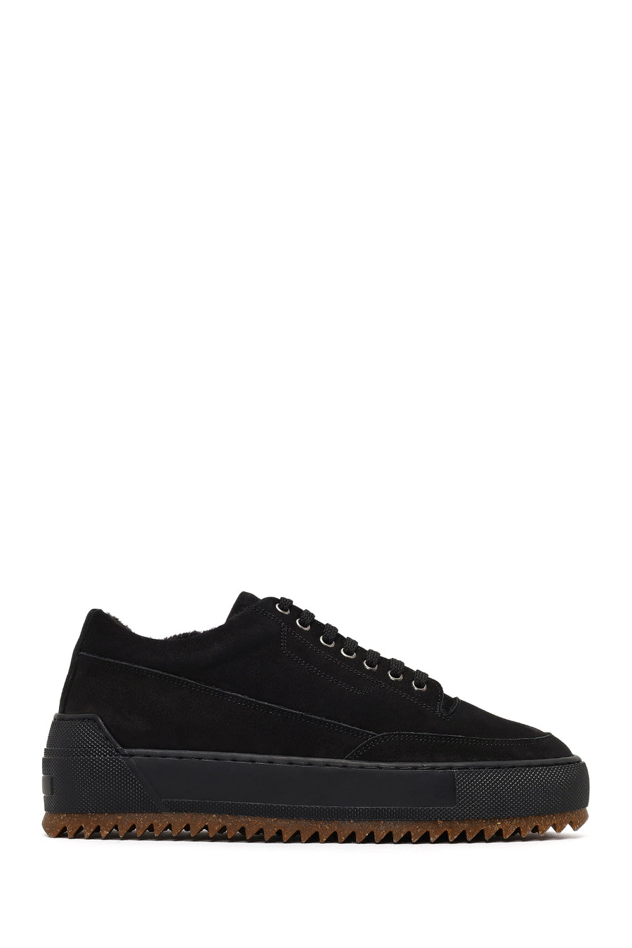 Male Black Lace-Up Thick-Soled Nubuck Leather Sneaker 25WFD6225V3 | Derimod