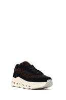 Women's Black Lace-Up Thick-Soled Leather Sneaker | Derimod
