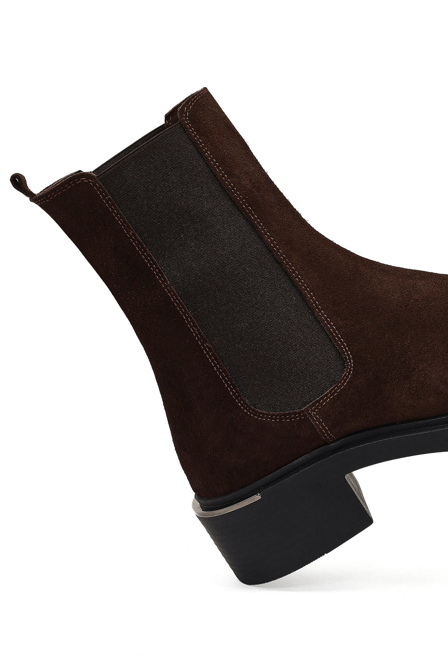 Women's Brown Thick-Soled Suede Leather Chelsea Boot