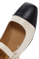 Women's Cream Banded Leather Ballerinas | Derimod