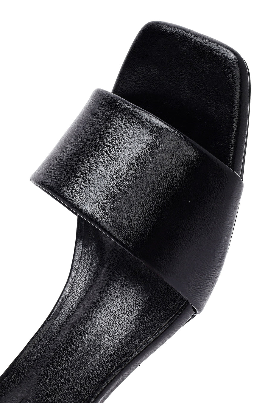 Women's Black Thin Short Heeled Slippers