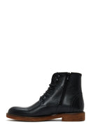 Men's Black Leather Zippered Casual Boots | Derimod