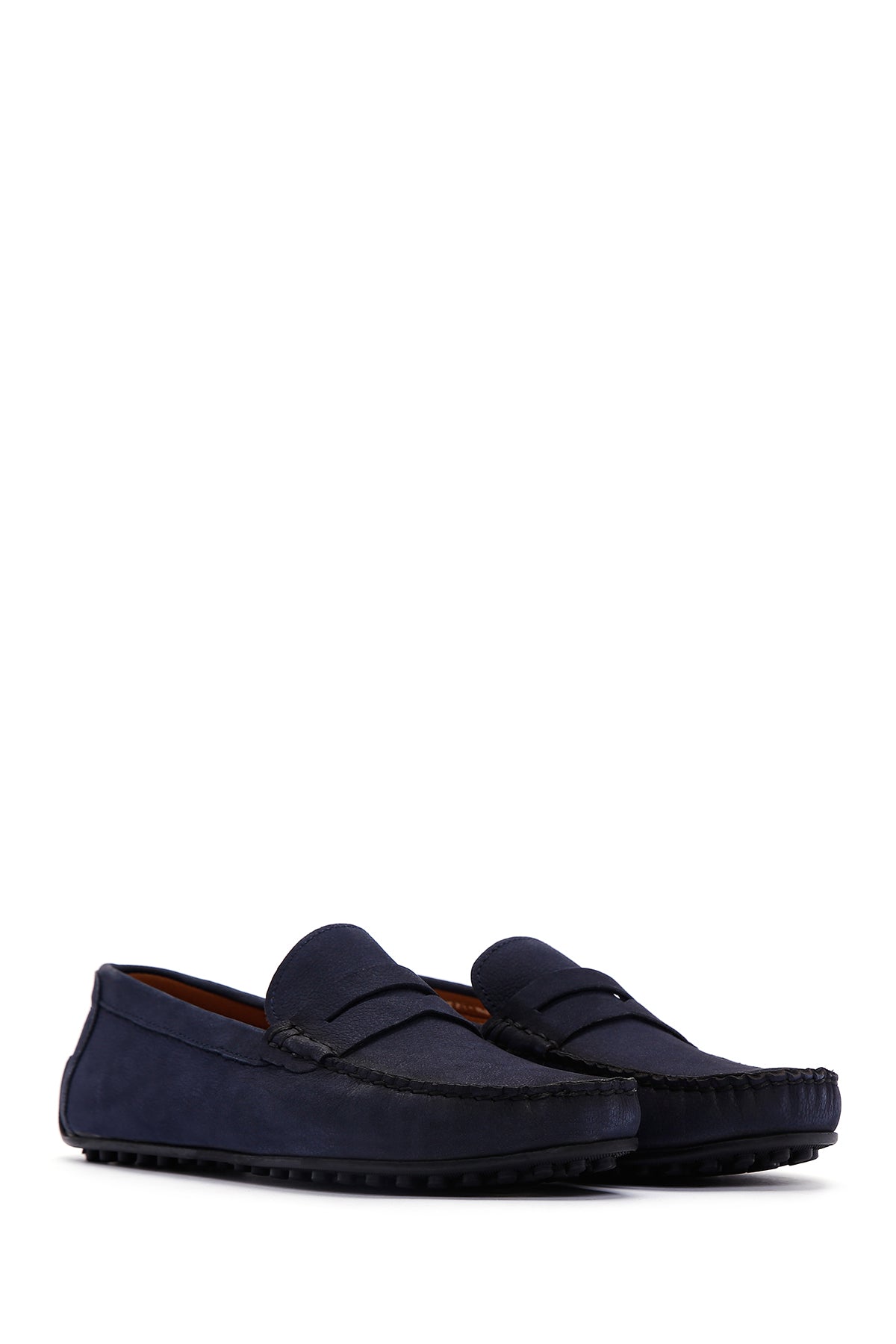 Erkek Lacivert Nubuk Deri Casual Loafer