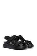 Women's Black Ankle Strap Thick Soled Sandals | Derimod