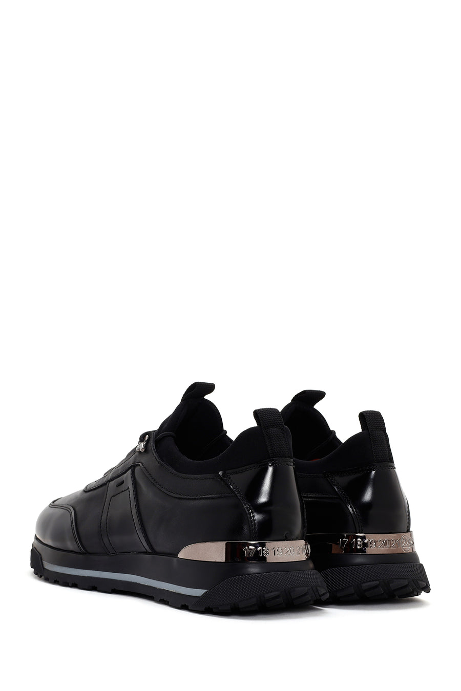 Men's Black Leather Casual Sneaker