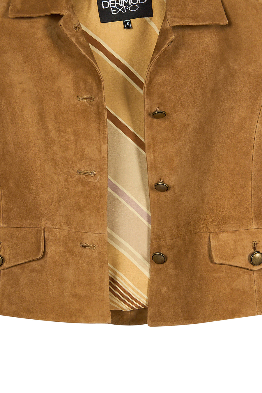 Almira Woman Camel Short Suede Leather Jacket