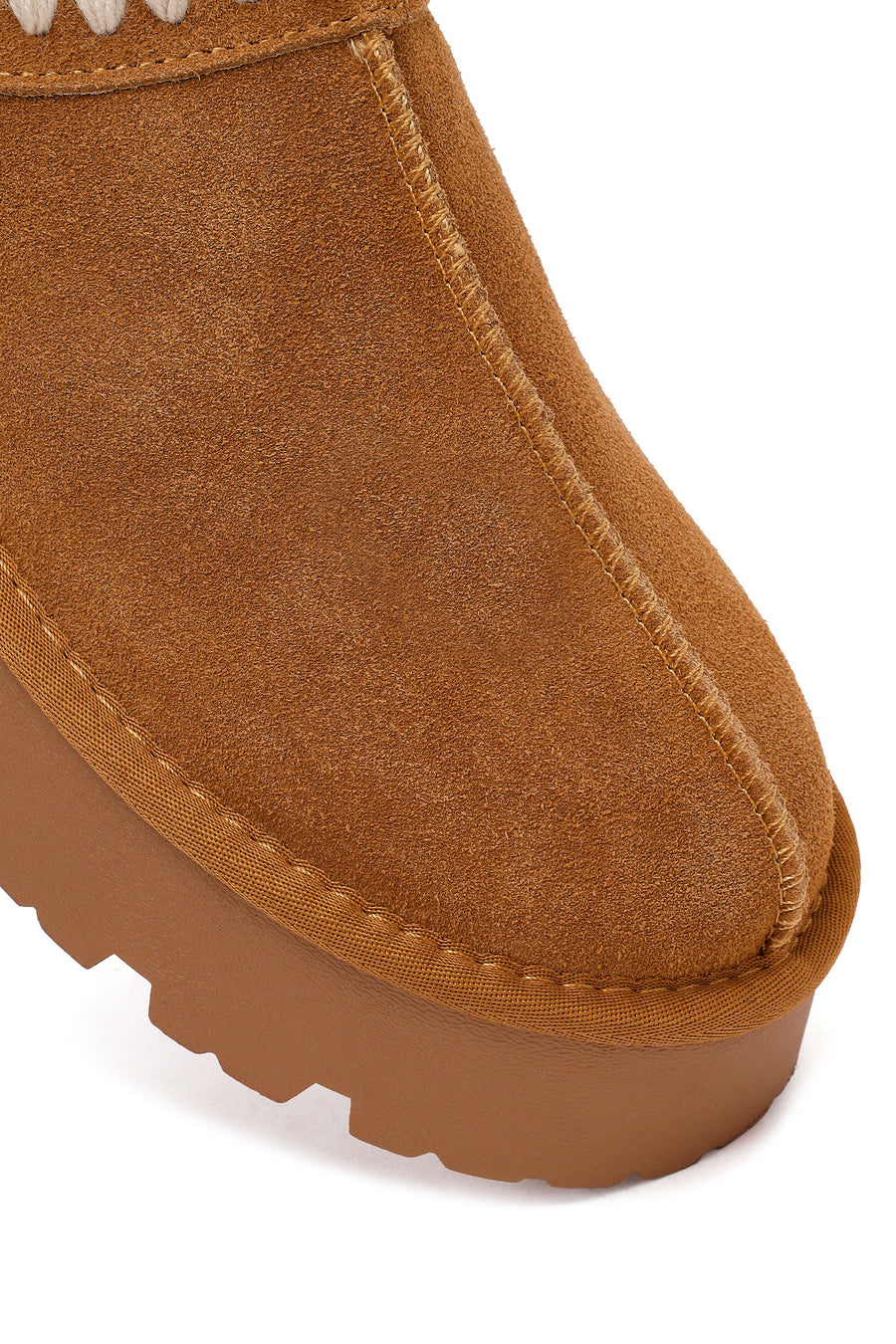 Woman Camel Thick-Soled Suede Teddy Boots