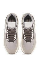 Women's Gray Lace-up Thick-Sole Sports Sneaker | Derimod