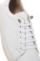 Women's White Lace-Up Leather Sneaker | Derimod