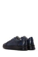 Men's Navy Blue Leather Sneaker | Derimod